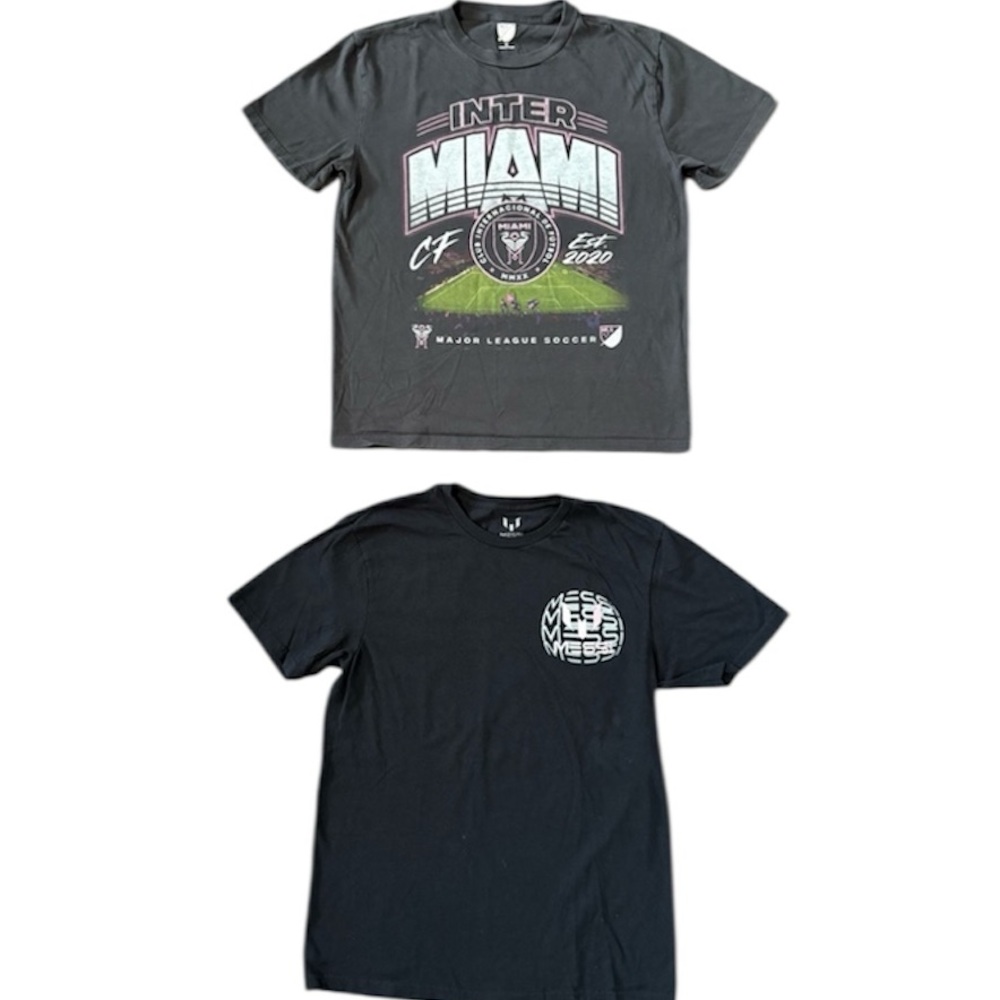 Inter Miami CF Lionel Messi Graphic T-Shirts Men’s Mediu 2-Piece Bundle
